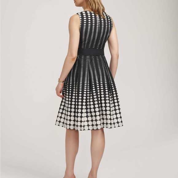 Anne Klein fit and flair dress sz 10 NWT Anne black White ombré Polka Dot Print - Picture 4 of 9